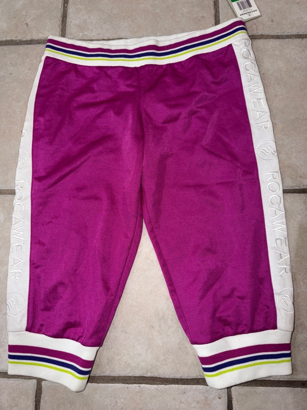 Y2K deadstock Rocawear Crop Track Pants with White Side logo